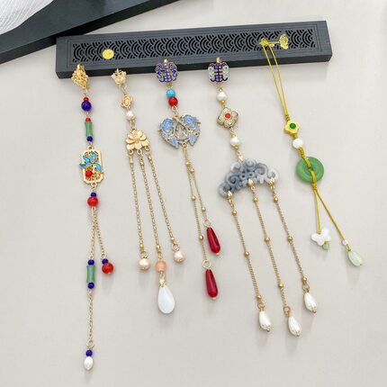 古风吊坠汉服压襟挂饰高级感旗袍盘扣配件新中式流苏挂件胸针配饰