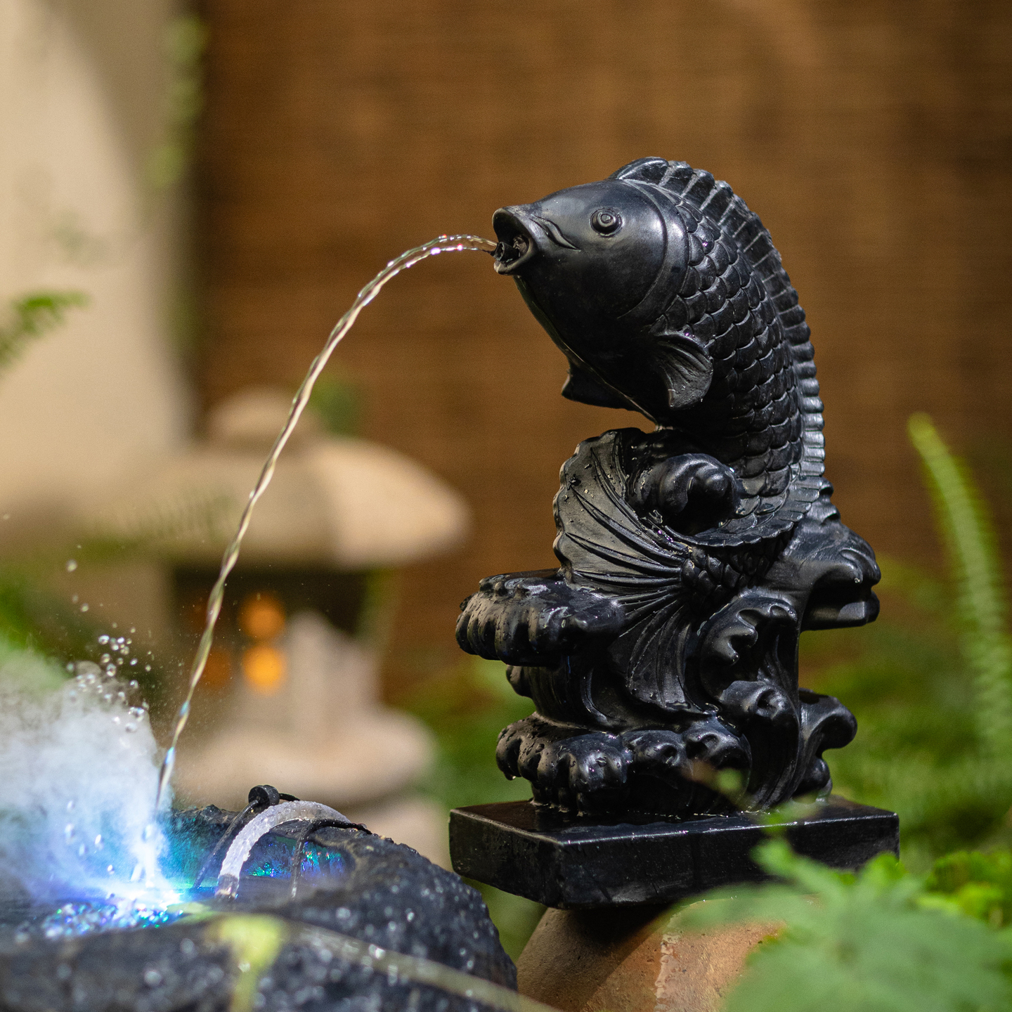 鲤跃龙门流水装饰招财进宝好寓意