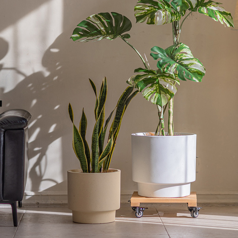 圆形镁泥花盆轻奢高级感酒杯绿植落地盆栽简约客厅阳台大口径花器,家居饰品,花盆,淘宝优惠券,粉丝福利购,淘宝优惠卷