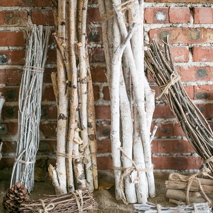 掬涵天然仿真木棒捆装饰果树枝美式乡村柴禾DIY插花树皮木棍ZAKKA
