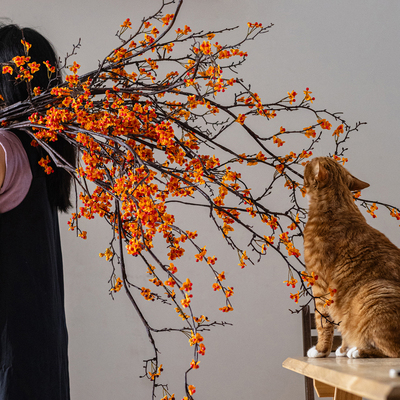 侘寂风南蛇藤仿真花客厅玄关装饰