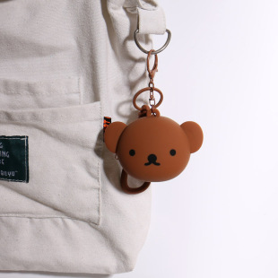 韩版卡通硅胶超小迷你小熊兔子零钱包挂件男女学生耳机包儿童钱包