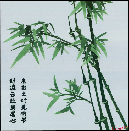 苏绣diy套件初学 针迹版 竹子30*30 男生男友礼品 刺绣装饰画