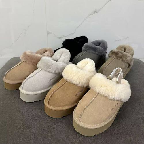 冬季皮毛一体加绒棉鞋短筒雪地靴