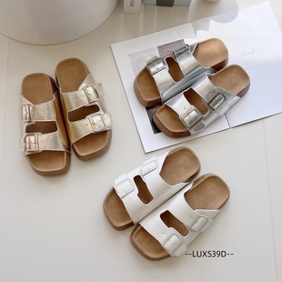 AUSLUX厚底勃肯拖鞋 外穿一脚蹬凉拖EA7081 女软木复古2025新款 夏季