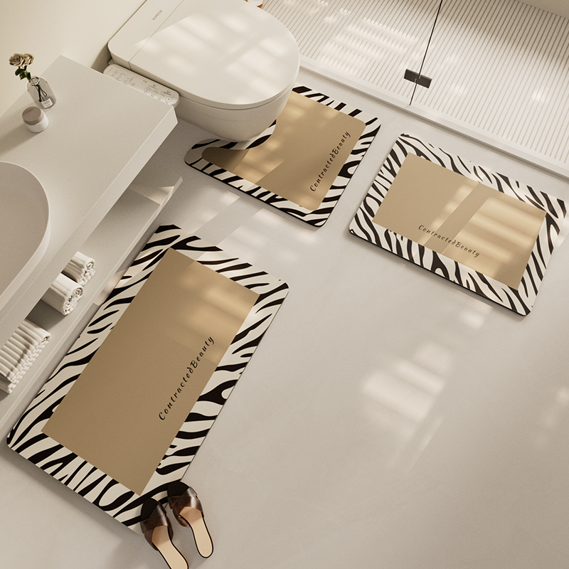 卫生间浴室地垫硅藻泥吸水垫厕所洗手间门口防滑脚垫马桶U型垫子