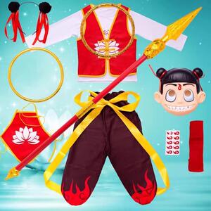 哪吒儿童服装新款cos神话哪吒魔童降世同款男女套装小哪吒演出服