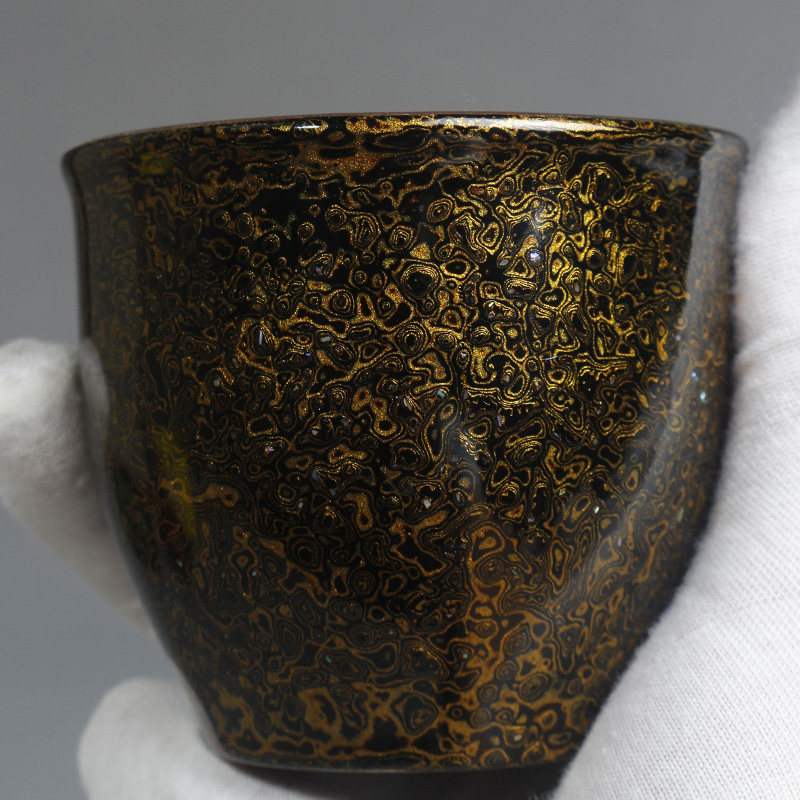 宜兴紫砂杯纯全手工主人杯原矿老紫泥加厚茶杯小直杯大漆器品茗杯