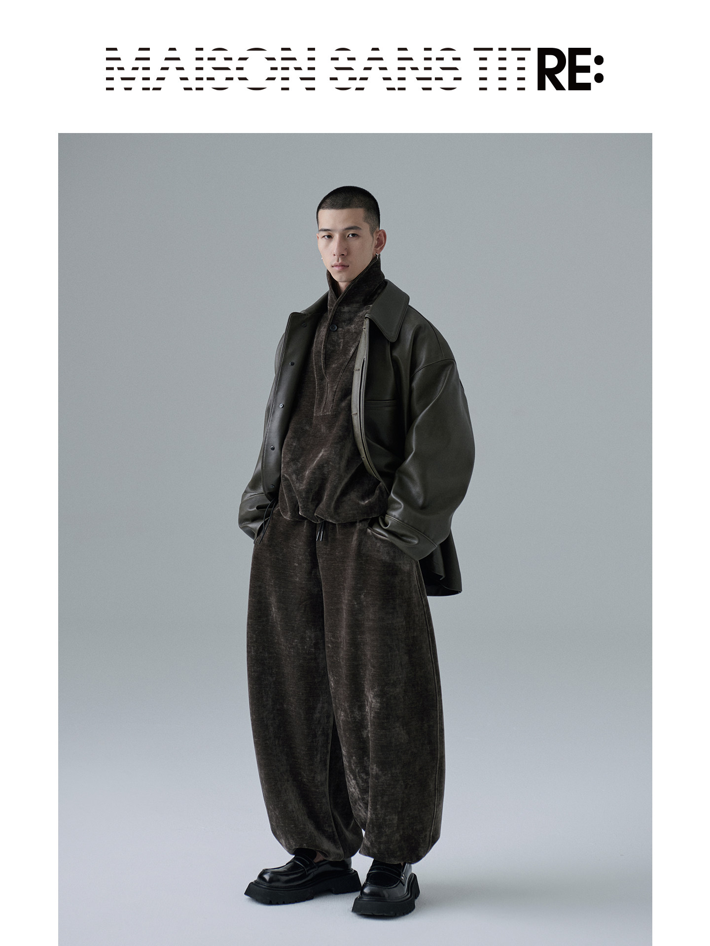 Olive Green Lambskin Coat - Maison Sans Titre Original - Taobao product photo 4