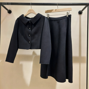 韩国原单25Jillstuart秋冬新款女款短款羊毛大衣外套显瘦气质修身
