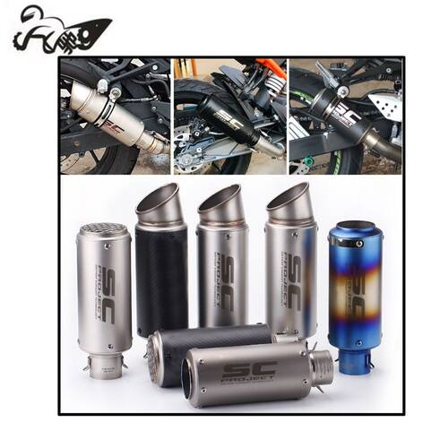 SC排气摩托车圆筒改装排气管春风250SR Z900  R6 R1 R3改装