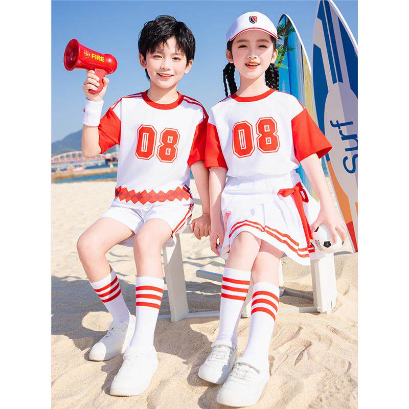 中小学生运动会开幕式啦啦队演出服幼儿园儿 童篮球服啦啦操套装6