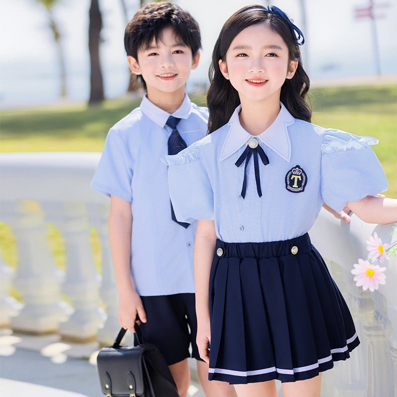 英伦风表演服夏装小学生班服毕业拍照服幼儿园园服演出服舞台服装