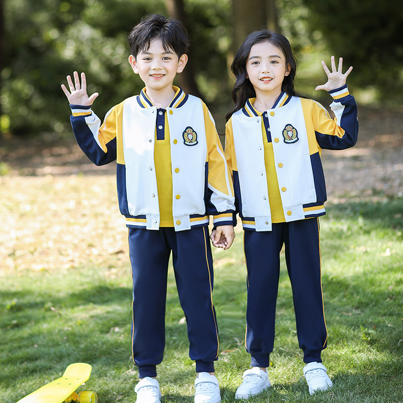 幼儿园园服春秋新款三件套小学生运动会校服纯棉教师服学院风班服
