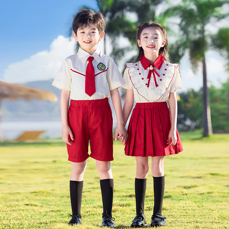 幼儿园园服夏季班服大班毕业照服装儿童六一表演服装合唱团集体照