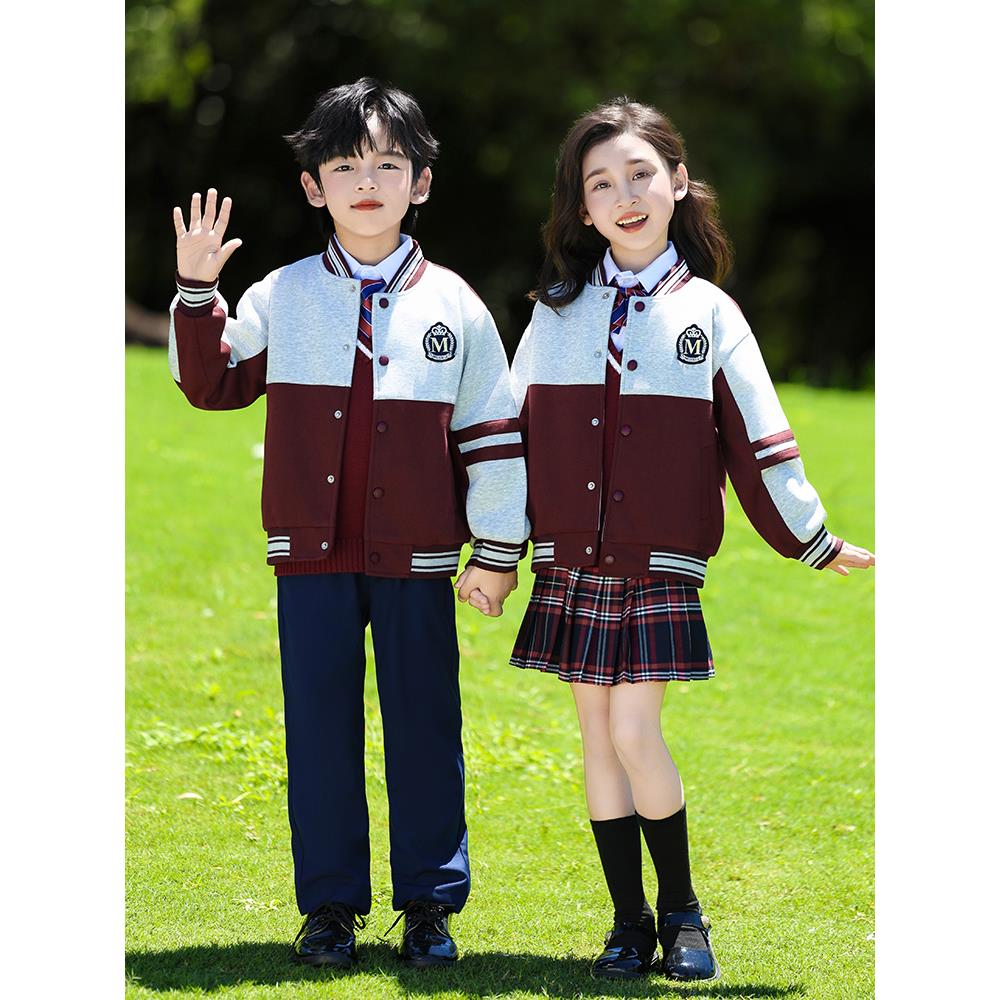 幼儿园园服合唱演出服英伦学院风儿童校服中小学生马甲套装男女童