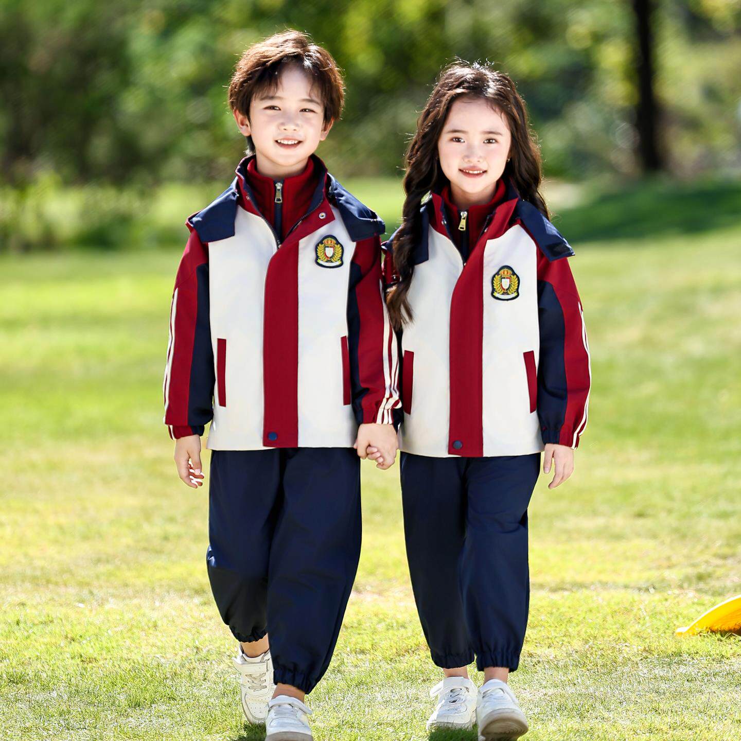 新款秋冬季儿童校服冲锋衣小学生二年级班服幼儿园园服两件套套装
