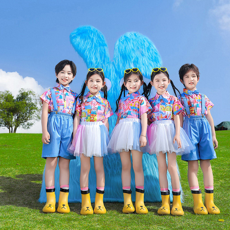 六一儿童港风复古蓬蓬裙表演服小学生运动会团体服幼儿园毕业照服