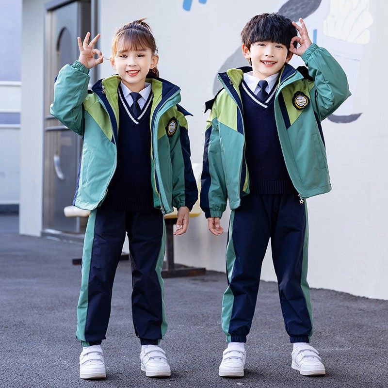 秋幼儿园园服三合一冲锋衣套装男女童运动中小学生秋冬款班服校服