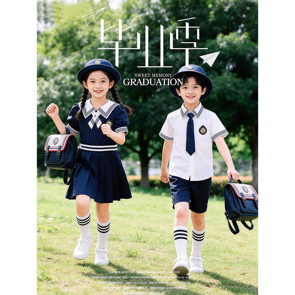夏季学院风海军领校服园服套装