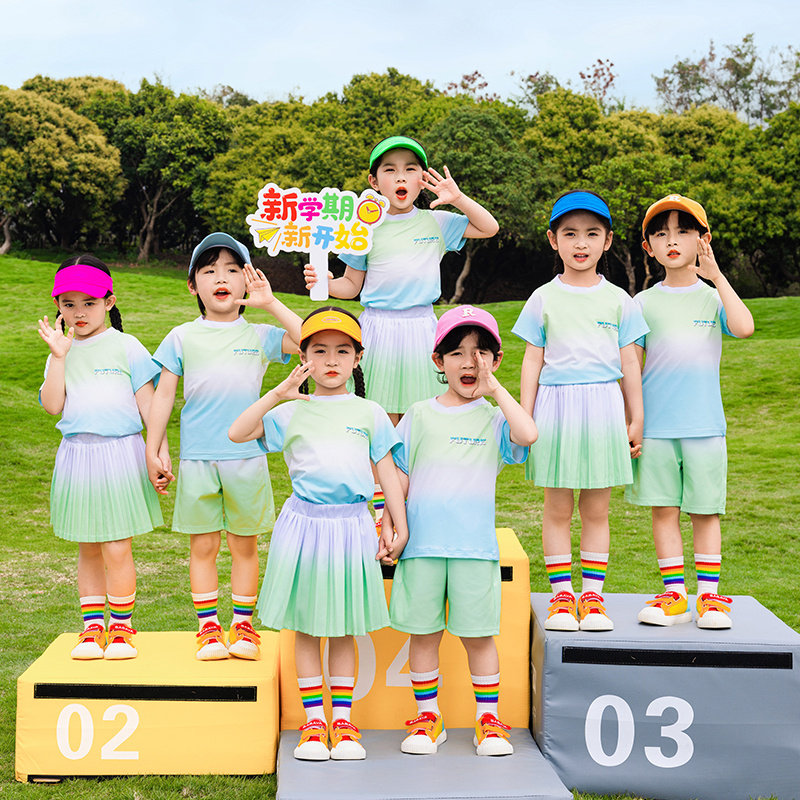 幼儿园园服夏季新款班服中小学生校服新款六一表演毕业班拍照套装
