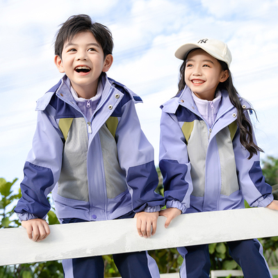 班服小学生春秋儿童校服套装冲锋衣三件套冬幼儿园园服运动会服装