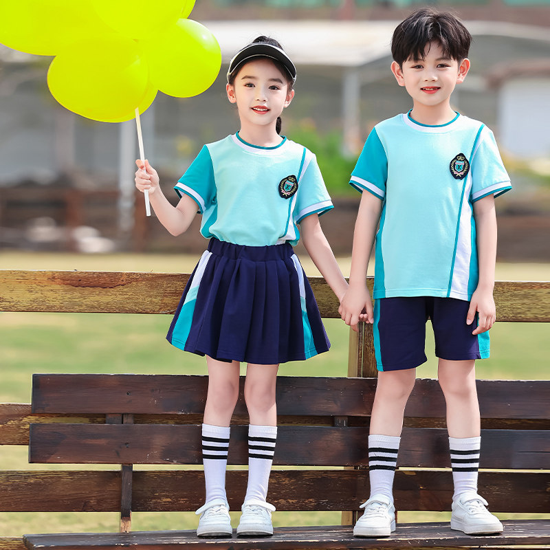 小学生校服套装儿童运动会演出班服定制短袖短裤幼儿园园服夏季