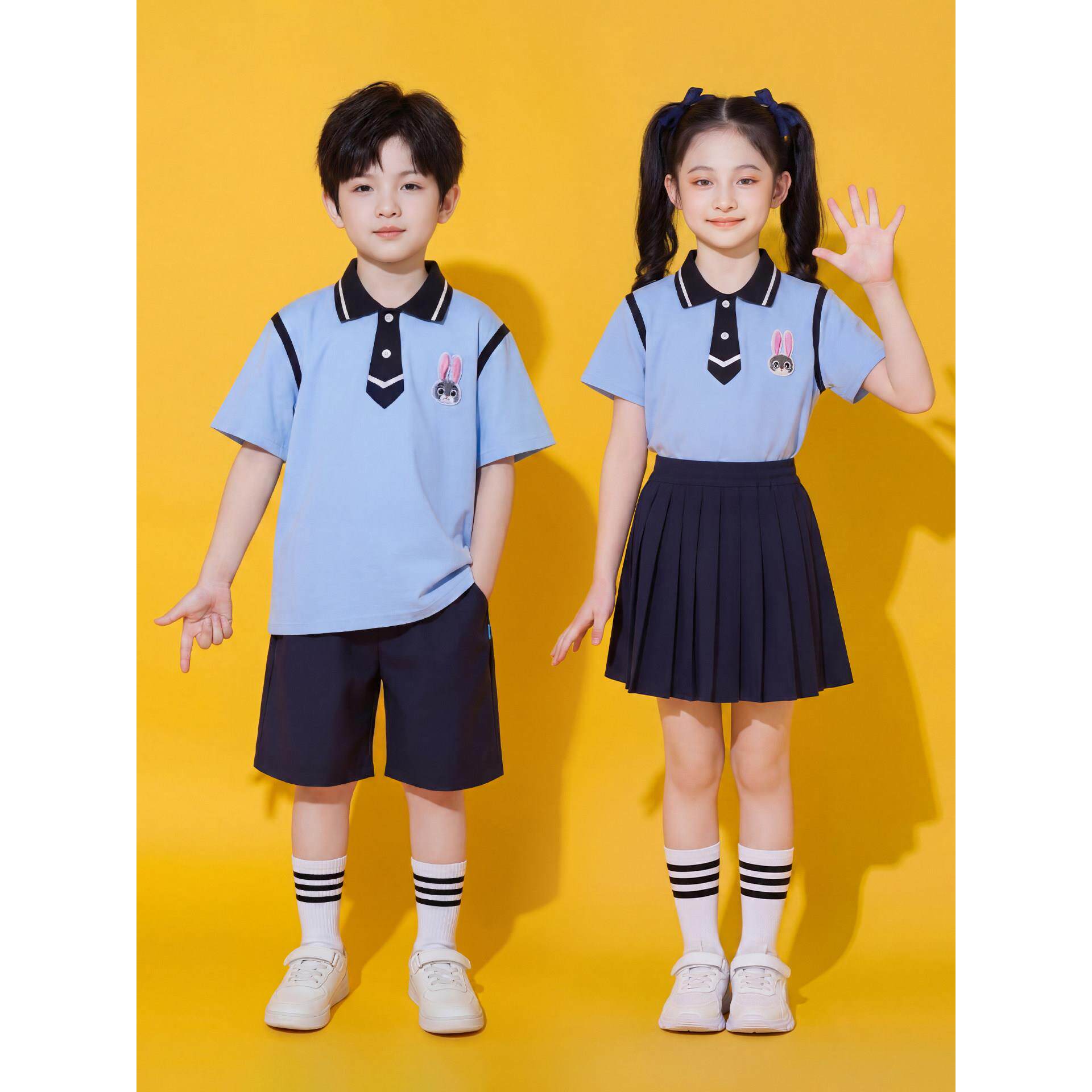 小学生夏季短袖Polo校服园服套装