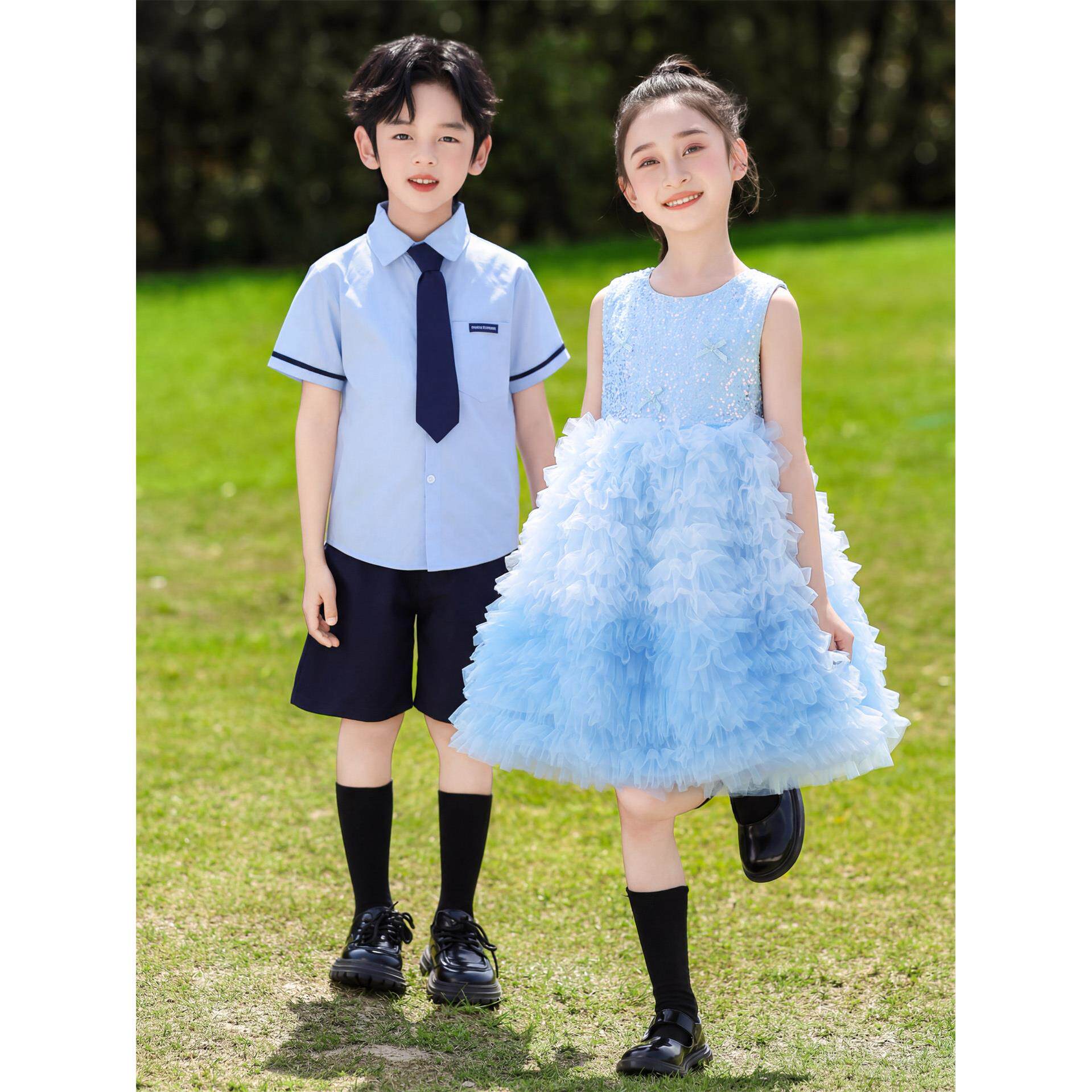 小学生夏季短袖短裤校服套装