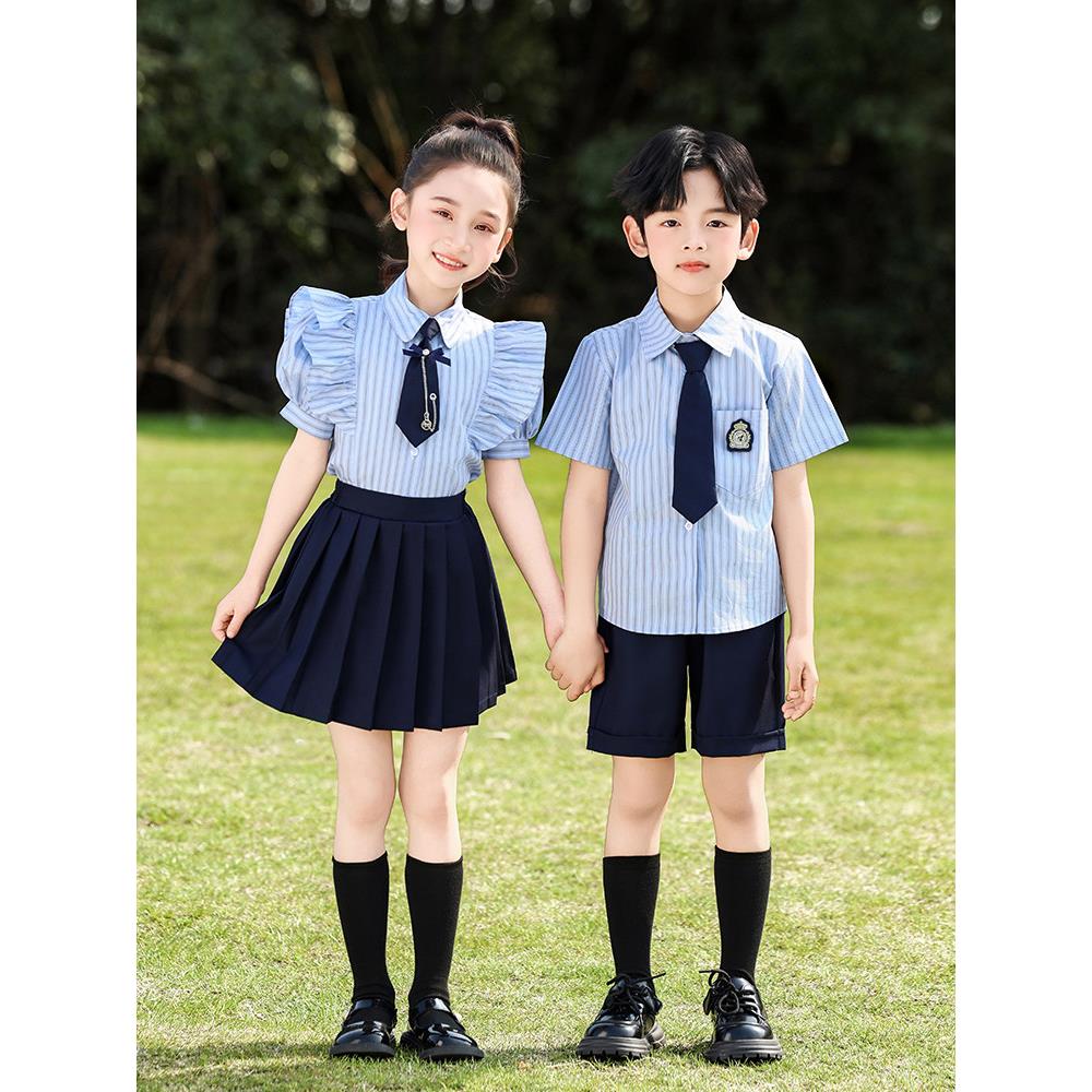 蓝色衬衫幼儿园学院风合唱朗诵