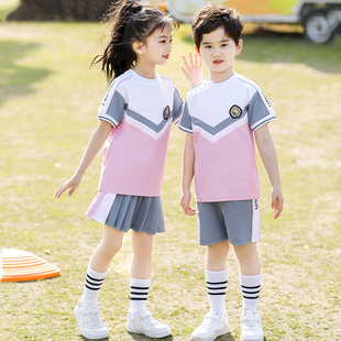 幼儿园园服夏季新款儿童运动班服短袖圆领校服套装小学生夏装英伦