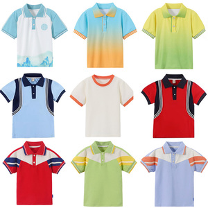 夏季短袖T恤长裤套装纯棉幼儿园园服中小学生班服校服儿童Polo衫