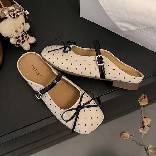 BBF法式波点包头拖鞋2026春首发