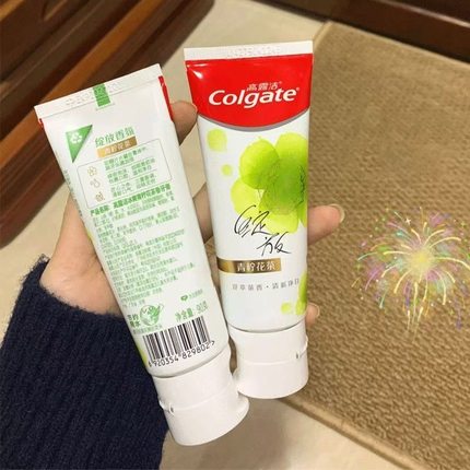 山姆代购高露洁elixir牙膏小蛮腰不挂壁牙膏圣诞树炫亮去渍炫白