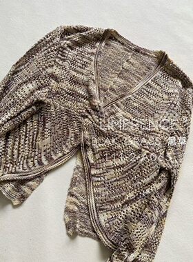 【NEW 新品】东方美学 温柔清冷修身卡其杂花色开衫休闲慵懒