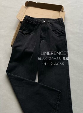 MM6马吉拉秋冬四角缝线低腰露袋直筒水洗黑牛仔长裤