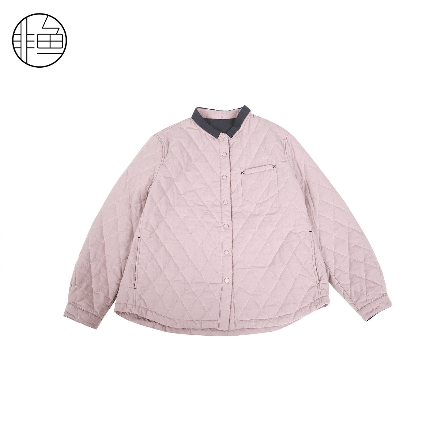 非鱼撞色夹棉百搭棉服2025秋冬新款文艺复古棉衣内搭衬衫短外套