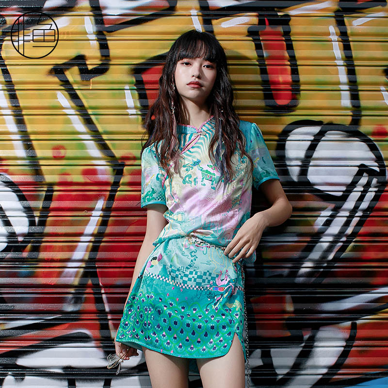 休闲风非鱼女装连衣裙中式印花