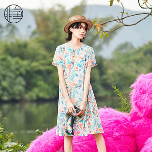 非鱼原创设计两件套碎花连衣裙2024夏季新款文艺清新套头中裙