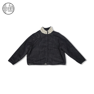 非鱼2025秋冬新款 外套 两面穿外套加厚毛毛波点文艺拼接氛围感女装