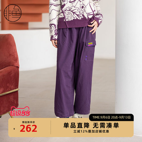 nononfish/非鱼2024冬季新款工装休闲裤时尚百搭休闲裤子刺绣长裤