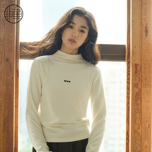 上衣套头衫 女印花单穿打底女装 半高领显瘦针织衫 非鱼2025秋冬新款