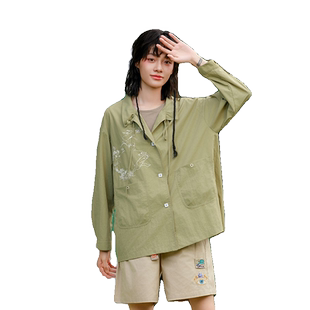 非鱼文艺减龄一手长女风衣2024春季轻薄刺绣外套多色百搭上衣