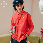 气质上衣潮 别致长袖 非鱼2024秋冬文艺复古尖领刺绣衬衫 女时尚