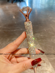 镶钻大钻石水晶金色圆珠笔可爱少女韩版签字笔创意办公学生用礼物