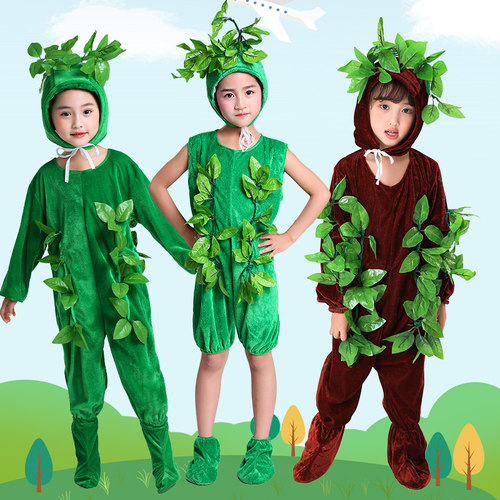 男女童卡通可爱绿色植物