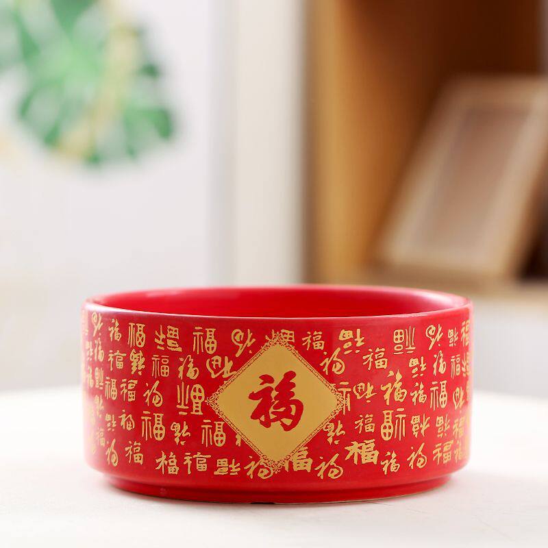 水培花盆无孔水仙花中大号睡莲金钱草陶瓷带托盘一叶莲桌面装饰