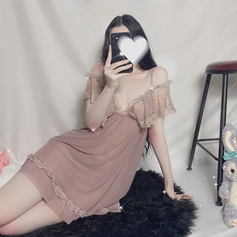 2021年新款吊带睡衣女夏季性感宫廷风睡裙蕾丝薄款家居服厂家