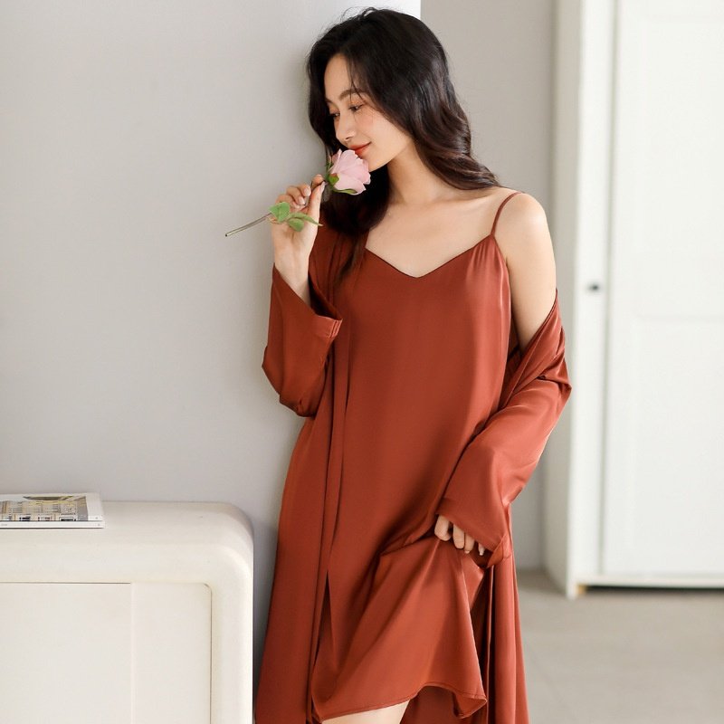 睡袍新款女春秋季冰丝绸仿真丝薄款性感夏天睡衣睡裙系带宽松浴袍,女士内衣/男士内衣/家居服,睡袍/浴袍,淘宝优惠券,粉丝福利购,淘宝优惠卷