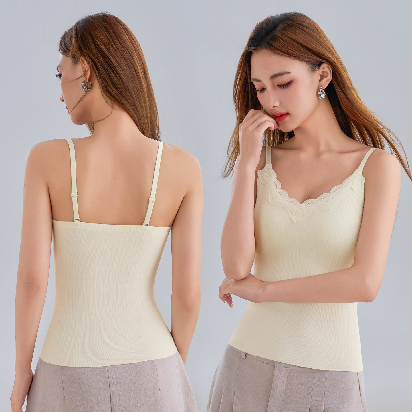 新款秋冬蕾丝吊带羊绒蚕丝保暖背心女固定杯内搭外穿打底保暖内衣,女士内衣/男士内衣/家居服,保暖背心,淘宝优惠券,粉丝福利购,淘宝优惠卷